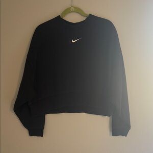 Nike Women's Black Sweatshirt with White Logo